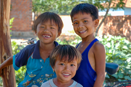 Cham culture: Young Cham boys in village near Phan Rang, Vietnam.