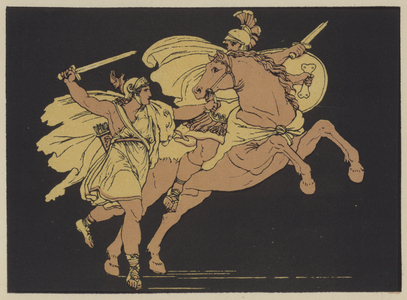 Camilla and the son of Aunus (colour litho)