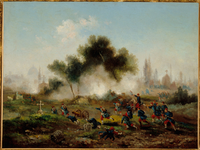 Assault on a cemetery by regular troops, May 1871, 1871 (oil on canvas)