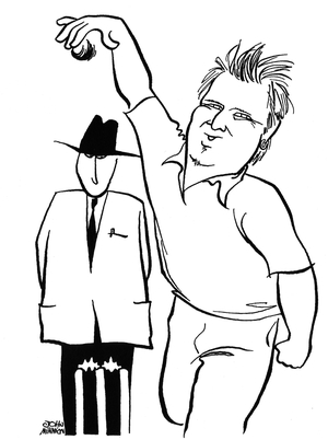 Shane Warne -  caricature by John Minnion