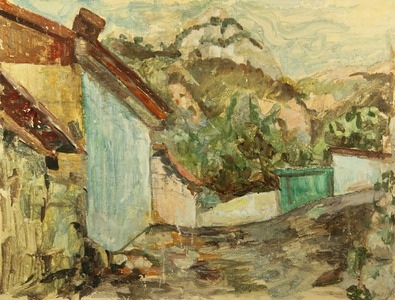 Gurzuf Scene, 1958 (tempera on paper)