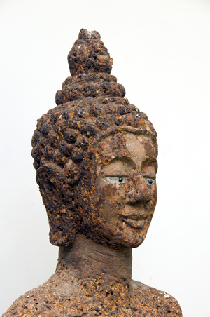 Thailand: Terracotta Buddha figure, Haripunchai National Museum, Lamphun