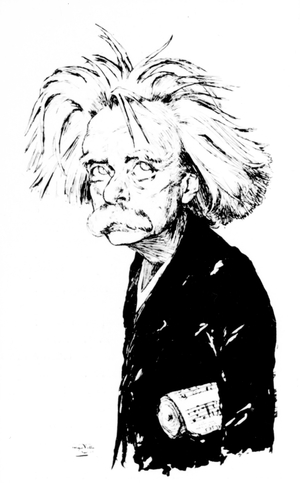 Edvard Grieg caricature from