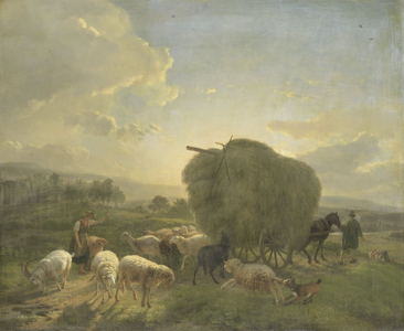 Landscape with Sheep and a Hay Wagon, 1822 (oil on panel)