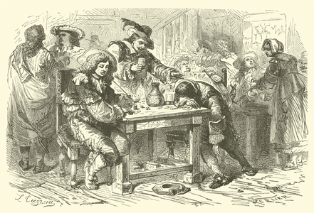 17th century revelry (engraving)