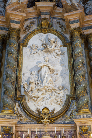 Chapel dedicated to St. Aloysius Gonzaga with an altarpiece depicting St. Aloysius Gonzaga in glory, 1697–99,  Pierre Le Gros, church of St. Ignatius of Loyola, chiesa di Sant'Ignazio di Loyola, Rome, Italy