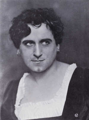 Theatrical make-up: Romeo (b/w photo)