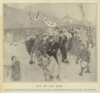 Russo Japanese War : Off to the war, 1904 (litho)