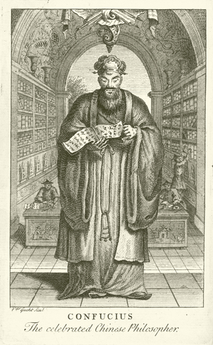 Confucius, the celebrated Chinese Philosopher (engraving)