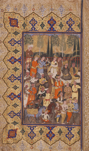 Enthronement of Luhrasp (opaque w/c & gold on paper)