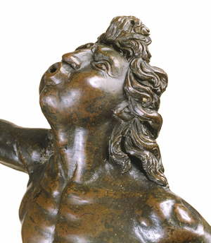 Detail of Mercury Taking Flight, c.1515 (copper alloy, breccia & wood)