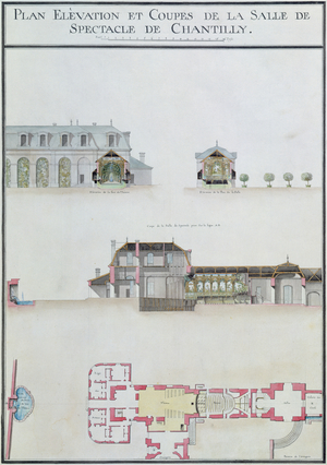 Salle de spectacle (fol. 11 detail), from 'Atlas du Comte du Nord', 1784 (w/c & ink on paper) 