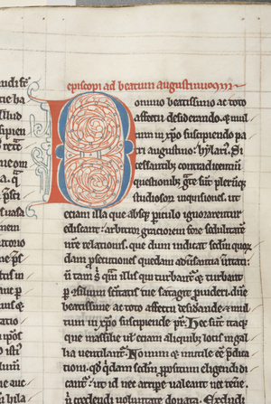 St Augustine of Hippo 'Opera', Fol 18 recto, detail, c.1200 (pen & ink on parchment)