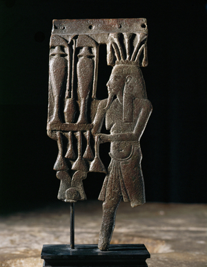 Pharaoh sacrificing Ptolemaic (bronze)