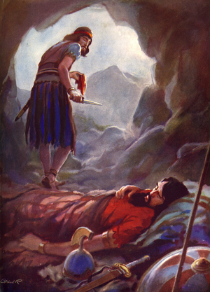 David spares Sauls life