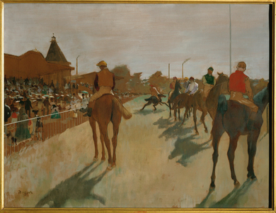 Race horses at the grandstand or The Parade, 1866-68 (oil on canvas)