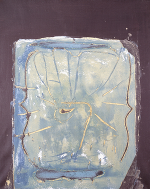 Brown and Turquoise, 1967 (mixed media on canvas)