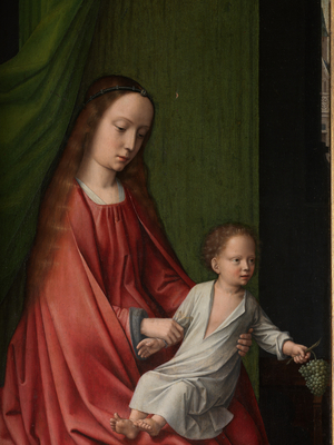 Detail of an exterior panel of the Baptism of Christ, c.1502-08 (oil on panel) 