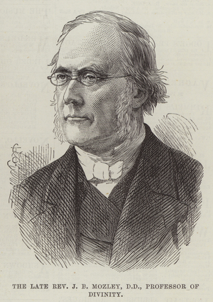 The late Reverend J B Mozley, DD, Professor of Divinity (engraving)