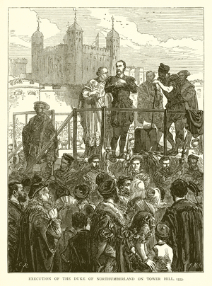 Execution of the Duke of Northumberland on Tower Hill, 1553 (engraving)