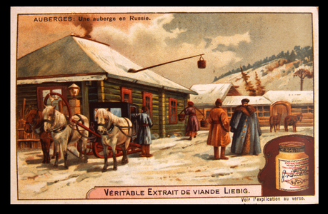 Late 19th century Russian village in winter