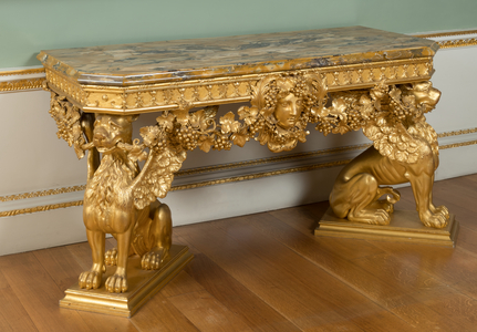 Sideboard Table, designed by John Vardy for the Dining Room of Spencer Hous, 1758 (marble & gilded pine)