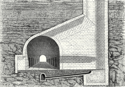 Cross Section of a Tunnel with a Ventilation Shaft