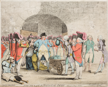 A new way to pay the National Debt, 1786 (coloured engraving)