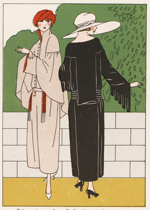 Women's coat fashions from the 1920s (colour litho)