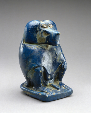 Thoth, God of Writing and Knowledge, as a Baboon, 664-525 BC (Egyptian faience)