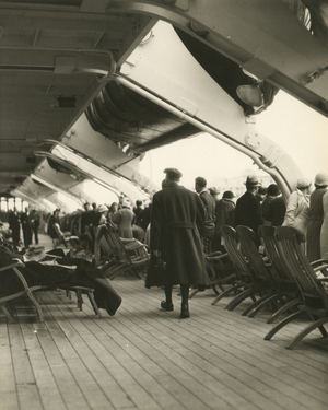Passengers on deck of the Queen of Bermuda, Furness Bermuda Line, 1932, USA, 1932 (gelatin silver photo)