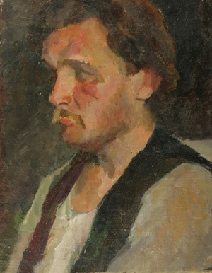 Portrait of a Russian Muzhik, 1930s (oil on canvas)