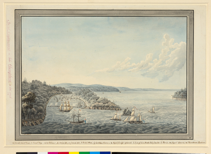 View of the Battle of Valcour Island, 1776 (pencil, pen, ink, watercolor)