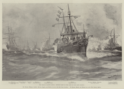 The Crisis in South Africa, British Fleet on the Cape of Good Hope Station (litho)