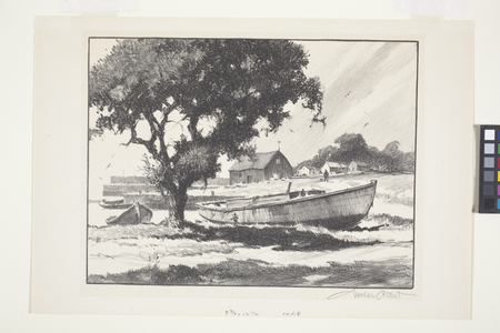 Dory On Shore (lithograph)
