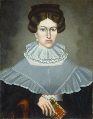 Woman Holding a Book, c.1835 (oil on canvas)