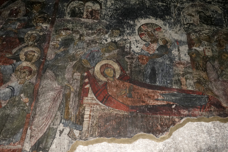 The Dormition of the Virgin, Vardzia church, 12th century (fresco)