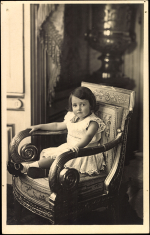 Ak Prinzessin Hilda von Bayern Wittelsbach, seat portrait (b/w photo)