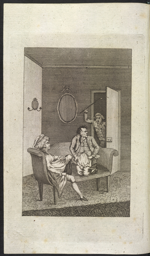 Two lovers caught in the act by an angry husband