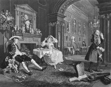 Marriage a la Mode: Breakfast scene (engraving)
