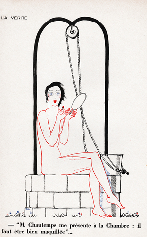 Puits de la Verite. The truth coming out from her well.