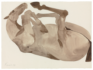 Rolling over Horse, 1979 (pencil and watercolour)