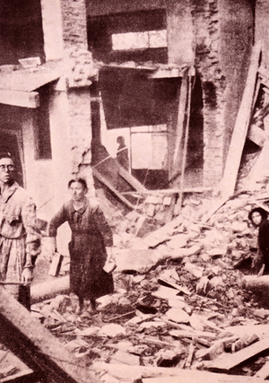 The destruction following the bombing of Milan