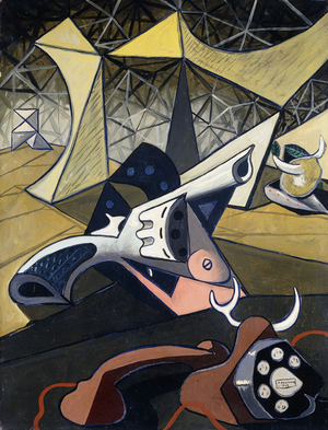 Telephone and Revolver; Telephone et Revolver, 1943 (oil on canvas)
