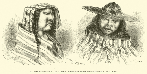 A mother-in-law and her daughter-in-law, Quichua Indians (engraving)