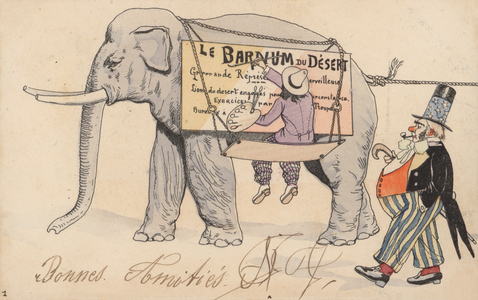 The Barnum of the desert (colour litho)