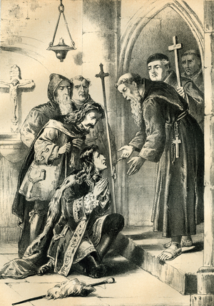 King James II received by the monks of La Trappe