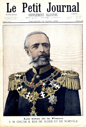 Portrait of Oscar II king of Sweden and of Norway, 1899 (illustration)