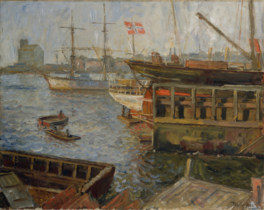 From Nyland, Oslo Harbour (oil on canvas)