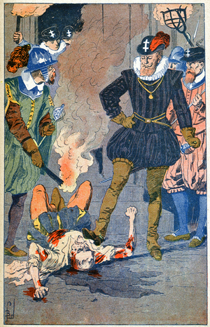 Assassination of Gaspard de Coligny, 19th century (illustration)